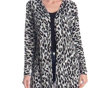 Sweet Romeo Open Front Cardigan Leopard Print NWT